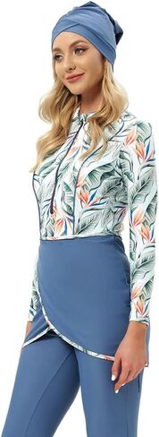 IWEMEK Muslim Swimsuits for Women Modest Islamic Hijab Burkini Long Sleeve Swimwear Full Coverage Bathing Suit 3 Pieces Set in Kuwait