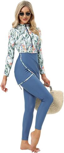 IWEMEK Muslim Swimsuits for Women Modest Islamic Hijab Burkini Long Sleeve Swimwear Full Coverage Bathing Suit 3 Pieces Set in Kuwait