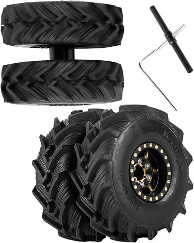 RC Full Brass 1.0in Dually Beadlock RC Wheel RC Tires for 1/24 1/18 SCX24 Trx4m Axial RC Crawler,1.0 RC Metal Wheel Hub Rim RC Truck Tires 4pcs in Saudi Arabia