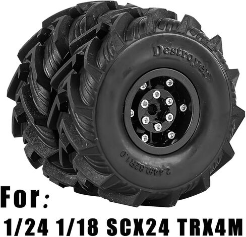 RC Full Brass 1.0in Dually Beadlock RC Wheel RC Tires for 1/24 1/18 SCX24 Trx4m Axial RC Crawler,1.0 RC Metal Wheel Hub Rim RC Truck Tires 4pcs in Saudi Arabia