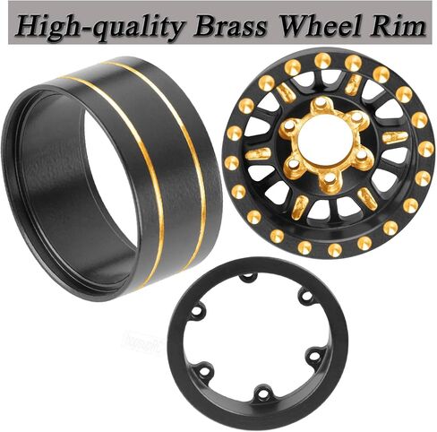 RC Full Brass 1.0in Dually Beadlock RC Wheel RC Tires for 1/24 1/18 SCX24 Trx4m Axial RC Crawler,1.0 RC Metal Wheel Hub Rim RC Truck Tires 4pcs in Saudi Arabia
