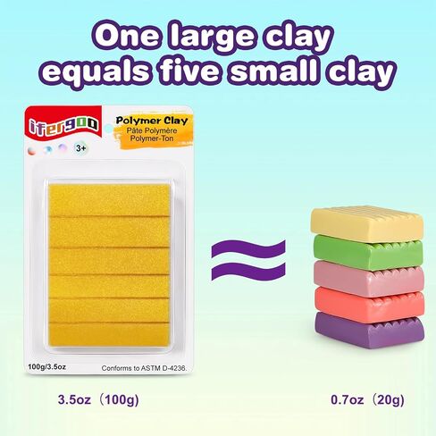 ifergoo Polymer Clay, White Oven-Bake Clay, Non Toxic, 3.5 oz. bar, Great for Modeling, Sculpting, Holiday, DIY, Mixed Media and School Projects. Great for Kids and Beginners! in Saudi Arabia