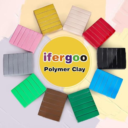 ifergoo Polymer Clay, White Oven-Bake Clay, Non Toxic, 3.5 oz. bar, Great for Modeling, Sculpting, Holiday, DIY, Mixed Media and School Projects. Great for Kids and Beginners! in Saudi Arabia