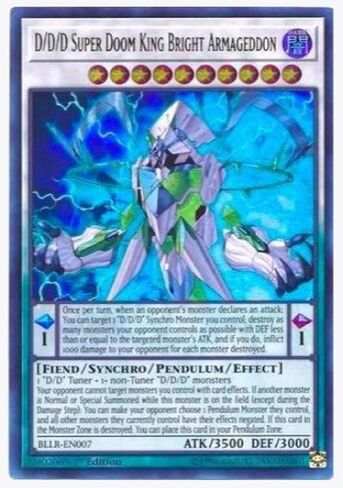 Yugioh - D/D/D Super Doom King King Bright Armageddon (BLLR -EN007) الإصدار الأول من Ultra Rare - معارك Legend: Light's Revenge in Saudi Arabia