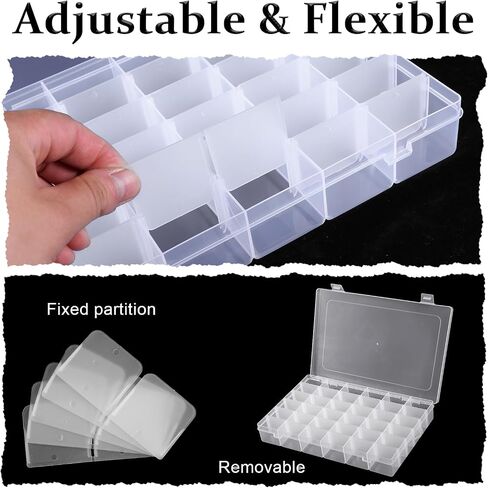 Dimeho 6 Pack Bead Organizer Box حاويات تخزين واضحة البلاستيك 36 شبكات منظمات صغيرة منظمات مع فواصل قابلة للتعديل للمجوهرات الحرفية الصيد معالجة الأجزاء الفنية in Saudi Arabia