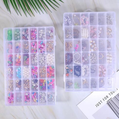 Dimeho 6 Pack Bead Organizer Box حاويات تخزين واضحة البلاستيك 36 شبكات منظمات صغيرة منظمات مع فواصل قابلة للتعديل للمجوهرات الحرفية الصيد معالجة الأجزاء الفنية in Saudi Arabia