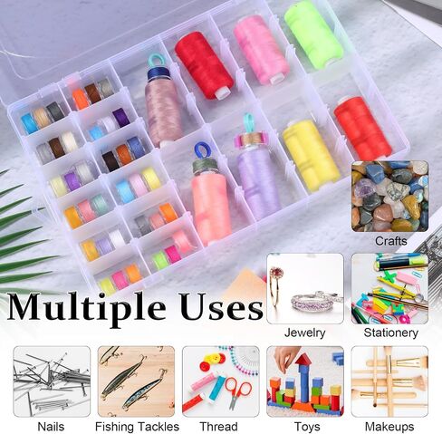 Dimeho 6 Pack Bead Organizer Box حاويات تخزين واضحة البلاستيك 36 شبكات منظمات صغيرة منظمات مع فواصل قابلة للتعديل للمجوهرات الحرفية الصيد معالجة الأجزاء الفنية in Saudi Arabia