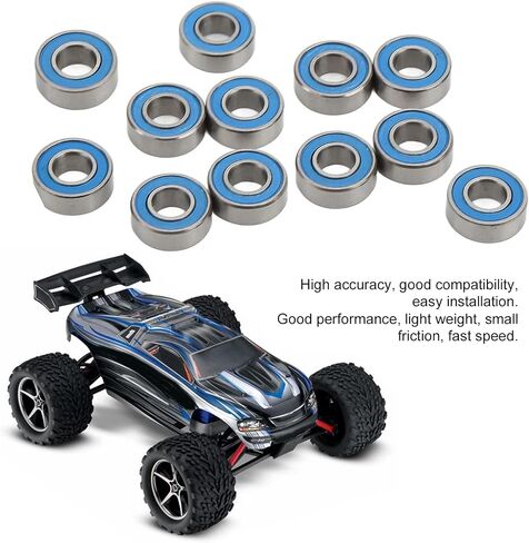 Rubber Sealed Bearing Kit High Performance Stainless Steel Ball Bearings for RC Car Wheel Hub Fit for Tamiya Frog Super Blackfoot Stadium Blitzer Blue 12pcs 5x11x4mm in Saudi Arabia
