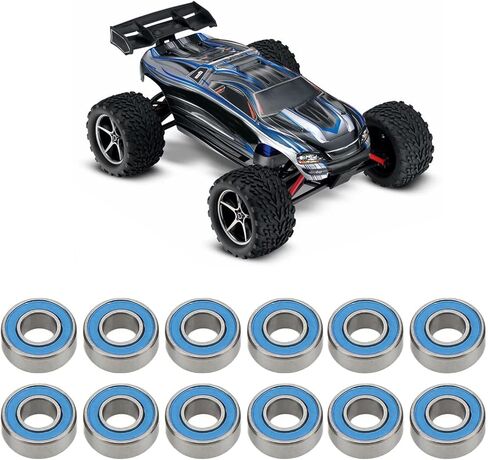 Rubber Sealed Bearing Kit High Performance Stainless Steel Ball Bearings for RC Car Wheel Hub Fit for Tamiya Frog Super Blackfoot Stadium Blitzer Blue 12pcs 5x11x4mm in Saudi Arabia