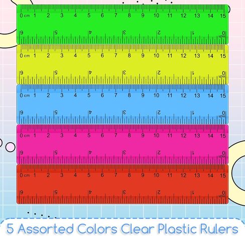 150 Pcs 6 Inch Rulers Bulk, Clear Plastic Assorted Color Metric Rulers with Inches Centimeters Millimeter, Flexible Small Straight Rulers, First Day of School Gift for Students in Saudi Arabia