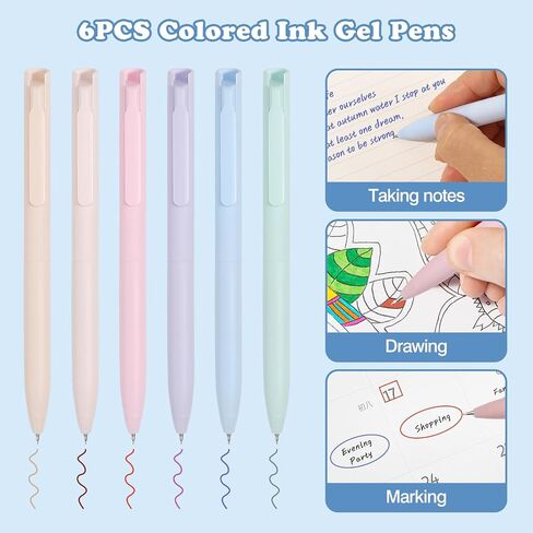 Moko 56 PCS اللوازم المدارس الجمالية مع حقيبة قلم رصاص ، قرطاسية لطيفة لمكتب الطلاب ، 12 أقلام هلام ، 12 باستيل هايترايت ، 6 أقلام ميكانيكية 0.5 و 0.7 ملم ، علامة تبويب مؤشر الملاحظة اللزجة (الوردي) in Kuwait