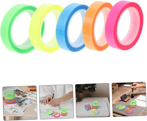 JOJOFUNY 5 ROLLS المنتجات المكتبية المريحة من أشرطة الجملة الشريطية المميتة لقراءة عسر القراءة تركيز مهارات التتبع البصري in Saudi Arabia