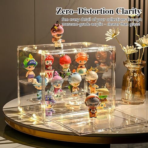 Jumbo Vertical Acrylic Display Case - Extra Tall 19.6" Cabinet for Oversized Figures, Magnetic Door & Stackable Dustproof Showcase for Statues, Plush Art Dolls (Extra Large 14.5"x11.5"x19.6") in Saudi Arabia