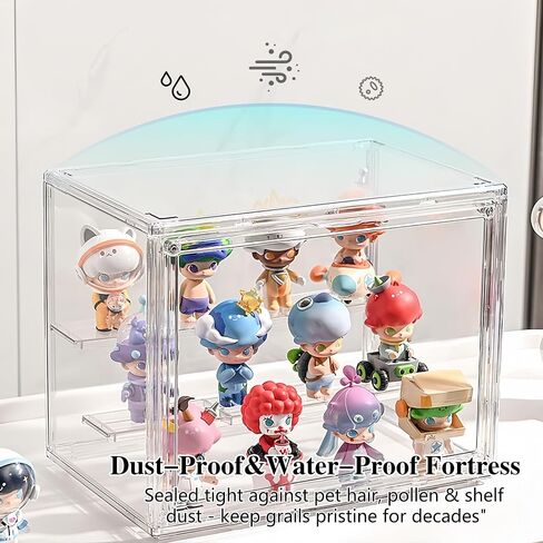 Jumbo Vertical Acrylic Display Case - Extra Tall 19.6" Cabinet for Oversized Figures, Magnetic Door & Stackable Dustproof Showcase for Statues, Plush Art Dolls (Extra Large 14.5"x11.5"x19.6") in Saudi Arabia