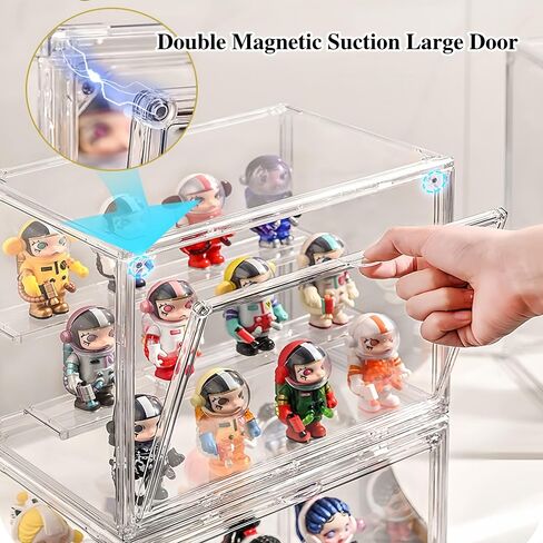 Jumbo Vertical Acrylic Display Case - Extra Tall 19.6" Cabinet for Oversized Figures, Magnetic Door & Stackable Dustproof Showcase for Statues, Plush Art Dolls (Extra Large 14.5"x11.5"x19.6") in Saudi Arabia