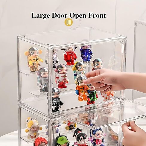 Jumbo Vertical Acrylic Display Case - Extra Tall 19.6" Cabinet for Oversized Figures, Magnetic Door & Stackable Dustproof Showcase for Statues, Plush Art Dolls (Extra Large 14.5"x11.5"x19.6") in Saudi Arabia