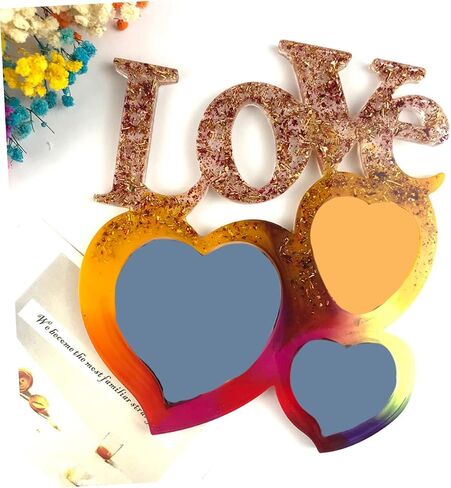 2pcs Mother's Day Picture Frame Mold Heart Shape Craft Mold for Handmade Photo Frames Creative Molding Kit for Family Projects and Home Decor in Saudi Arabia