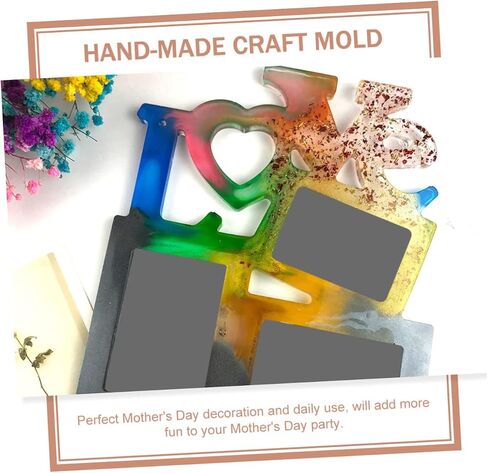 2pcs Mother's Day Picture Frame Mold Heart Shape Craft Mold for Handmade Photo Frames Creative Molding Kit for Family Projects and Home Decor in Saudi Arabia