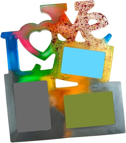 2pcs Mother's Day Picture Frame Mold Heart Shape Craft Mold for Handmade Photo Frames Creative Molding Kit for Family Projects and Home Decor in Saudi Arabia