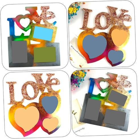 2pcs Mother's Day Picture Frame Mold Heart Shape Craft Mold for Handmade Photo Frames Creative Molding Kit for Family Projects and Home Decor in Saudi Arabia