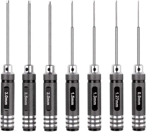 Hex Screw Driver Set RC Tools Kit 0.9mm 1.27mm 1.3mm 1.5mm 2.0mm 2.5mm 3.0mm Hexagon Screwdriver for RC Quadcopter Helicopter FPV Racing Drone Models (A) in Saudi Arabia