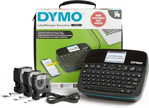 DYMO LabelManager Executive 640 CB Portable Label Printer | Compact Label Maker Machine with QWERTY Keyboard | Bluetooth & USB Connectivity | Compatible D1 Standard & Durable Labels in Saudi Arabia