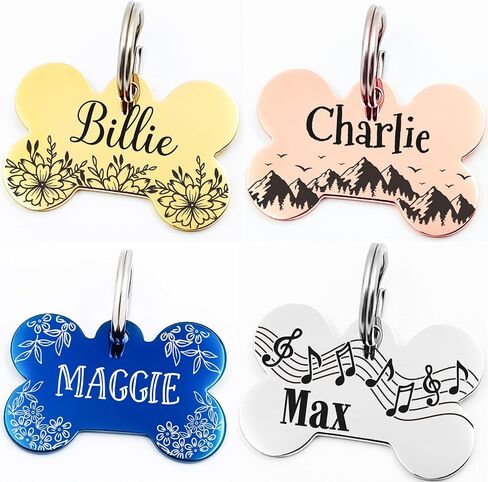 Dog Tags Personalized for Pets,Multiple Shapes and Colors,Custom Engraved Dog Cat Name Tags with Contact Information,Stainless Steel ID Tags,Decorative Design (Hexagon) in Saudi Arabia
