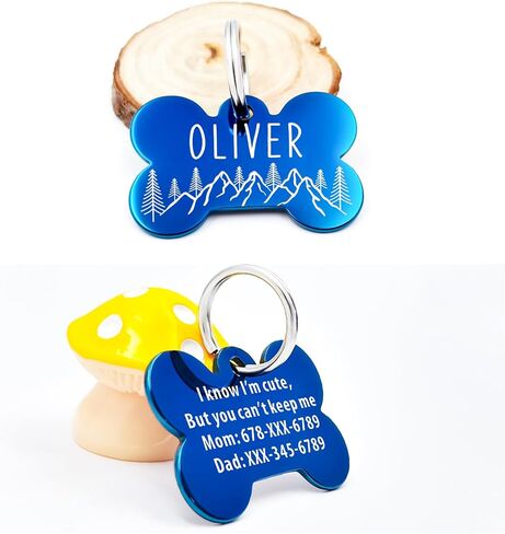 Dog Tags Personalized for Pets,Multiple Shapes and Colors,Custom Engraved Dog Cat Name Tags with Contact Information,Stainless Steel ID Tags,Decorative Design (Hexagon) in Saudi Arabia