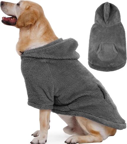 IDOMIK Fuzzy Dog Sweater with Adjustable Hood & Harness Hole,Purple,S in Saudi Arabia
