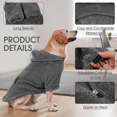 IDOMIK Fuzzy Dog Sweater with Adjustable Hood & Harness Hole,Purple,S in Saudi Arabia