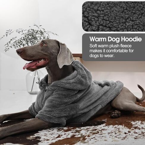 IDOMIK Fuzzy Dog Sweater with Adjustable Hood & Harness Hole,Purple,S in Saudi Arabia