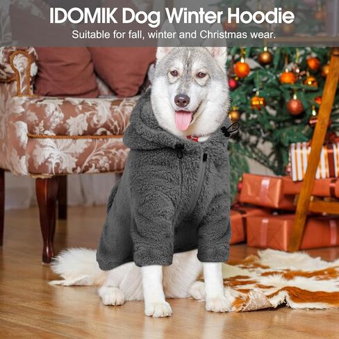 IDOMIK Fuzzy Dog Sweater with Adjustable Hood & Harness Hole,Purple,S in Saudi Arabia