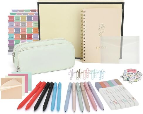 Bible Study Supplies Christian Gifts for Women, Bible Journaling Kit Bible Highlighters and Pens No Bleed-Annotation Kit with Glassine Envelopes, Pen Case, Tabs, Sticky Notes, and More in Saudi Arabia