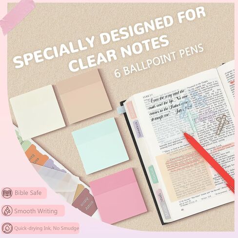 Bible Study Supplies Christian Gifts for Women, Bible Journaling Kit Bible Highlighters and Pens No Bleed-Annotation Kit with Glassine Envelopes, Pen Case, Tabs, Sticky Notes, and More in Saudi Arabia