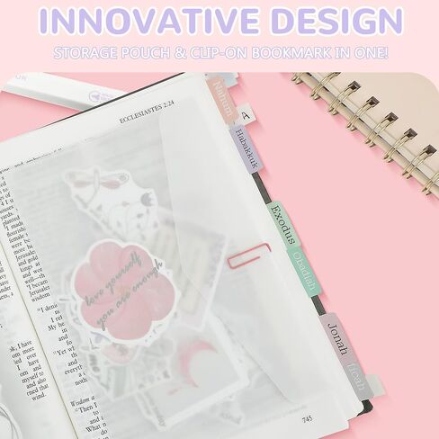 Bible Study Supplies Christian Gifts for Women, Bible Journaling Kit Bible Highlighters and Pens No Bleed-Annotation Kit with Glassine Envelopes, Pen Case, Tabs, Sticky Notes, and More in Saudi Arabia