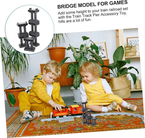 Totority 6PCS Train Bridge Pier Model للبنين والبنات ، يدعم جسر السكك الحديدية الزخرفية الملحقات الصعود لمجموعات قطار DIY ومشهد السكك الحديدية النموذجية in Kuwait