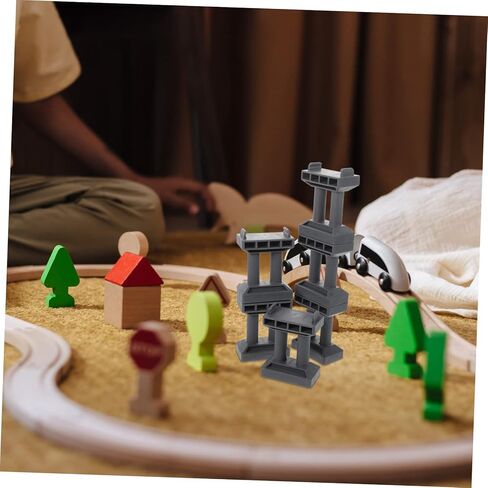 Totority 6PCS Train Bridge Pier Model للبنين والبنات ، يدعم جسر السكك الحديدية الزخرفية الملحقات الصعود لمجموعات قطار DIY ومشهد السكك الحديدية النموذجية in Kuwait