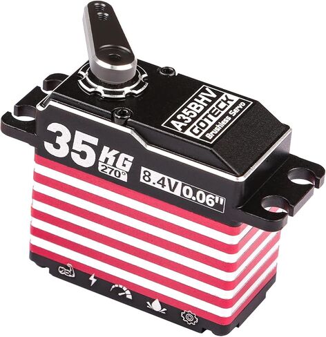 GOTECK 35KG Brushless Digital Servo,8.4V Full Metal Gear Servo,IP67 Waterproof Steering Servo with 25T Servo Horn for 1/10 Scale RC Cars,RC Crawler,Trucks,Boat,Robot Parts (A35BHV-270°) in Saudi Arabia