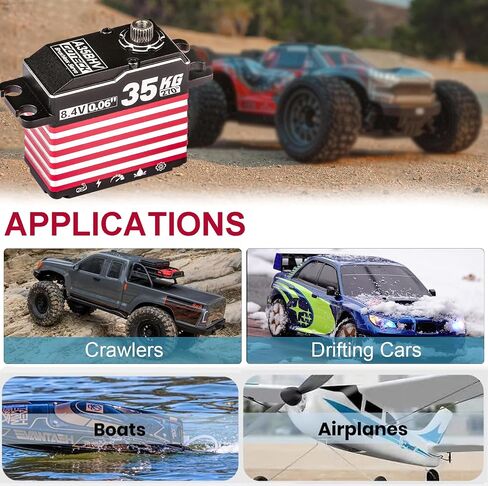 GOTECK 35KG Brushless Digital Servo,8.4V Full Metal Gear Servo,IP67 Waterproof Steering Servo with 25T Servo Horn for 1/10 Scale RC Cars,RC Crawler,Trucks,Boat,Robot Parts (A35BHV-270°) in Saudi Arabia