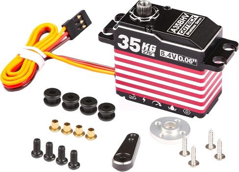 GOTECK 35KG Brushless Digital Servo,8.4V Full Metal Gear Servo,IP67 Waterproof Steering Servo with 25T Servo Horn for 1/10 Scale RC Cars,RC Crawler,Trucks,Boat,Robot Parts (A35BHV-270°) in Saudi Arabia