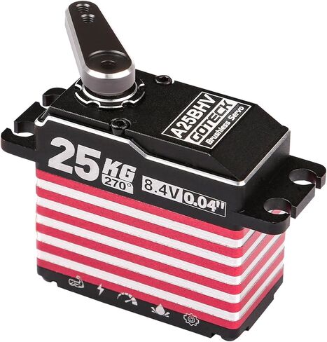 Goteck 25kg Digital Digital Servo ، 8.4V Full Metal Gear Servo ، IP67 مقاوم للماء مع قرن مضاعف 25/10 سيارات RC ، زاحف RC ، شاحنات ، قارب ، أجزاء من الروبوت (A25BHV-270 °) in Saudi Arabia