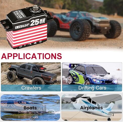 Goteck 25kg Digital Digital Servo ، 8.4V Full Metal Gear Servo ، IP67 مقاوم للماء مع قرن مضاعف 25/10 سيارات RC ، زاحف RC ، شاحنات ، قارب ، أجزاء من الروبوت (A25BHV-270 °) in Saudi Arabia
