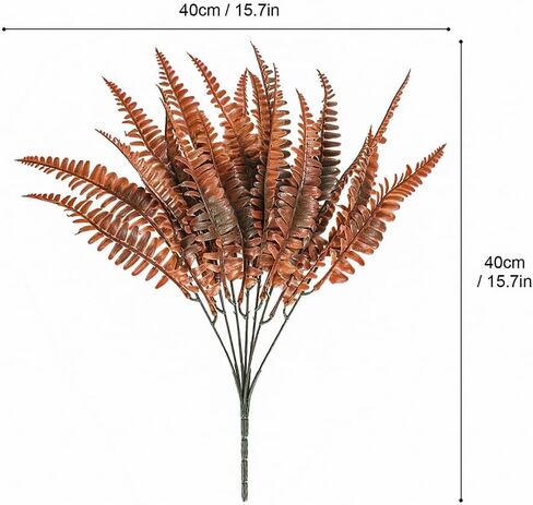 Artificial Boston Fern Plants Bushes Artificial Shrubs Greenery for House Plastic Outdoor UV Garden Resistant Office Garden Indoor Decor (Pack of 4) in Kuwait