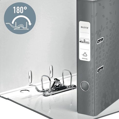 LEITZ 10054051 مجلد جودة 180 درجة من 5 A4 8 سم عرض العمود الفقري الرمادي الرمادي الجليد الأزرق. in Saudi Arabia