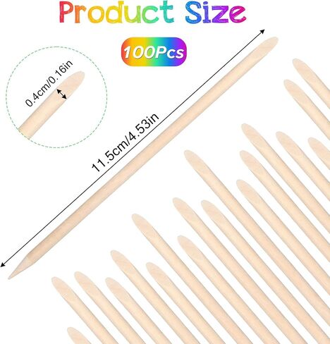 100 Pcs Wooden Stylus Sticks for Scratch Art, Wood Color Sticks Heavy Duty Craft Tools for DIY Creative Draw Christmas Thanksgiving(11.5cm) in Saudi Arabia