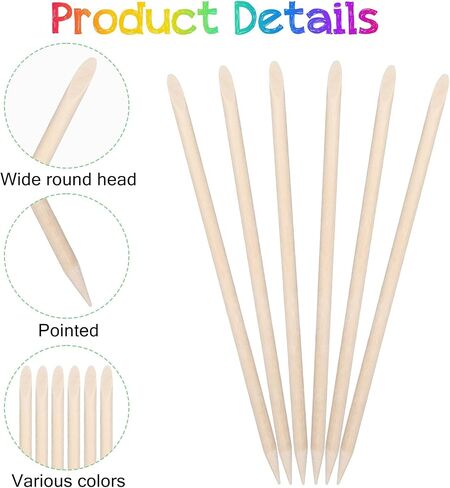100 Pcs Wooden Stylus Sticks for Scratch Art, Wood Color Sticks Heavy Duty Craft Tools for DIY Creative Draw Christmas Thanksgiving(11.5cm) in Saudi Arabia