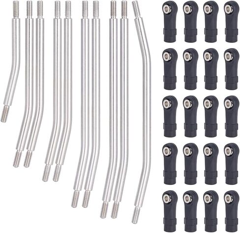 10pcs الفولاذ المقاوم للصدأ رابط رابط الرابط قاعدة عجلات 324 مم ل 1/10 مقياس TRX4 RC زاحف الأجزاء in Saudi Arabia