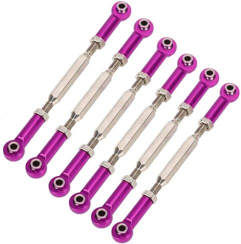 Dilwe RC Car Push Rod,1/10 RC Car Aluminum Alloy Turnbuckle Rod Linkage with Adjustable Length, 88-104mm(Purple) in Saudi Arabia