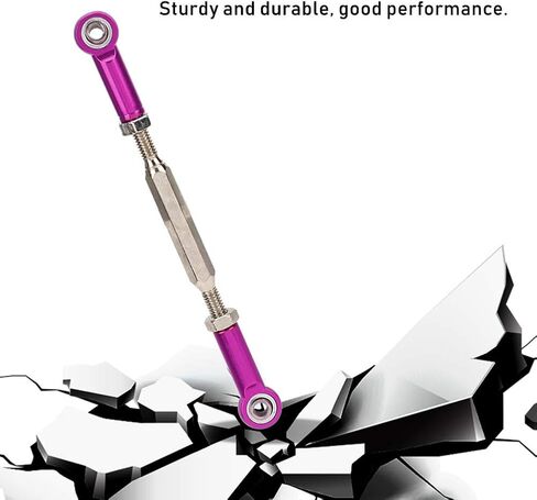 Dilwe RC Car Push Rod,1/10 RC Car Aluminum Alloy Turnbuckle Rod Linkage with Adjustable Length, 88-104mm(Purple) in Saudi Arabia