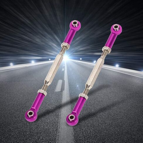 Dilwe RC Car Push Rod,1/10 RC Car Aluminum Alloy Turnbuckle Rod Linkage with Adjustable Length, 88-104mm(Purple) in Saudi Arabia